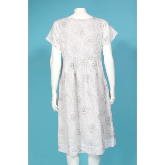 GUDRUN SJODEN Gray Swirl Cotton Short Sleeve Shift Dress sz Small /463 - Picture 3 of 6